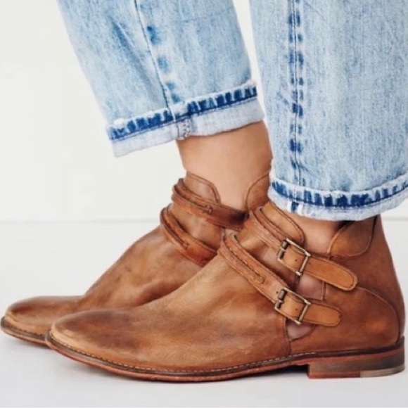 Free People Shoes - Free People Brown Leather Braeburn Ankle Booties